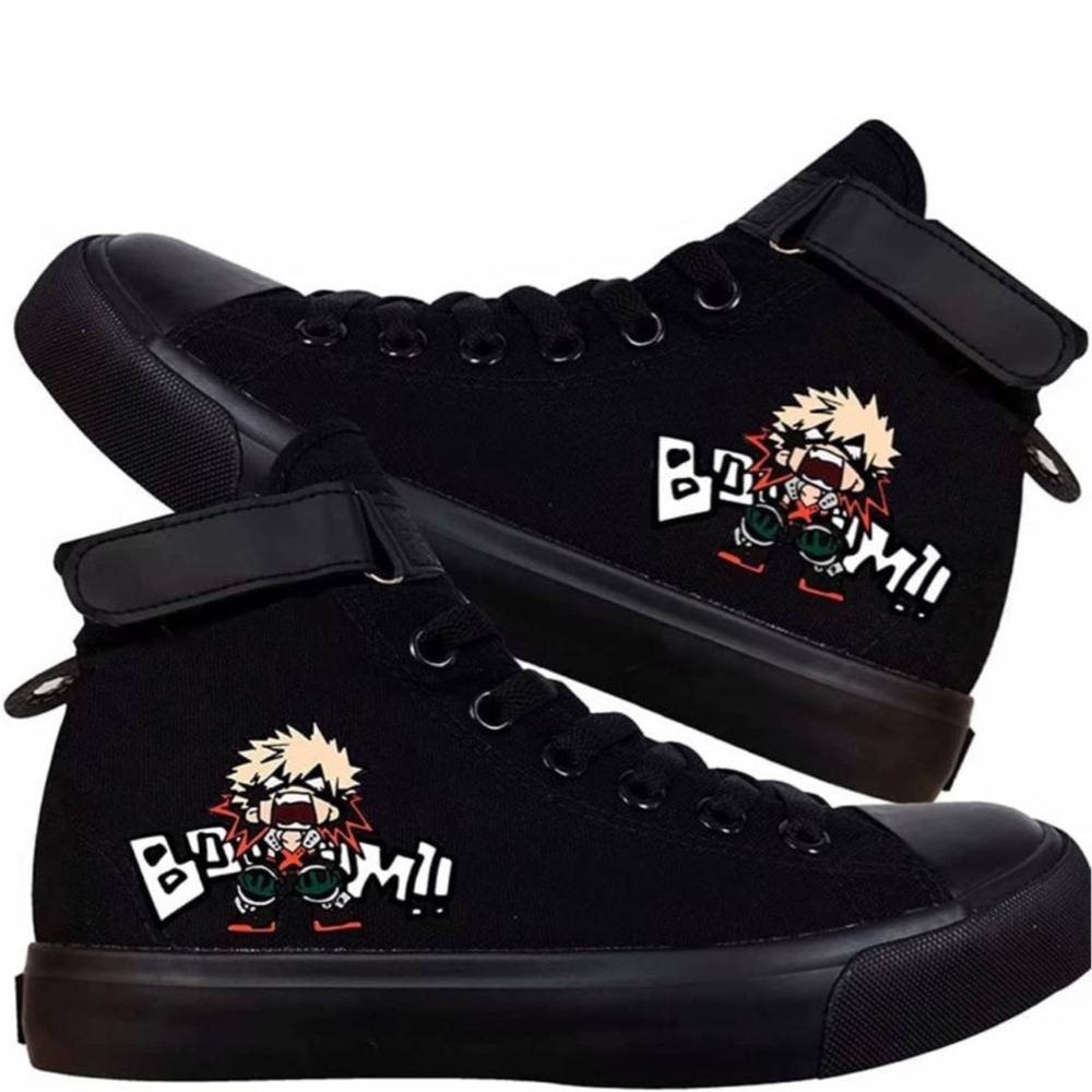 New Anime Shoes, Deku Izuku Todoroki Sneakers Anime Cosplay Hightop Canvas Shoes